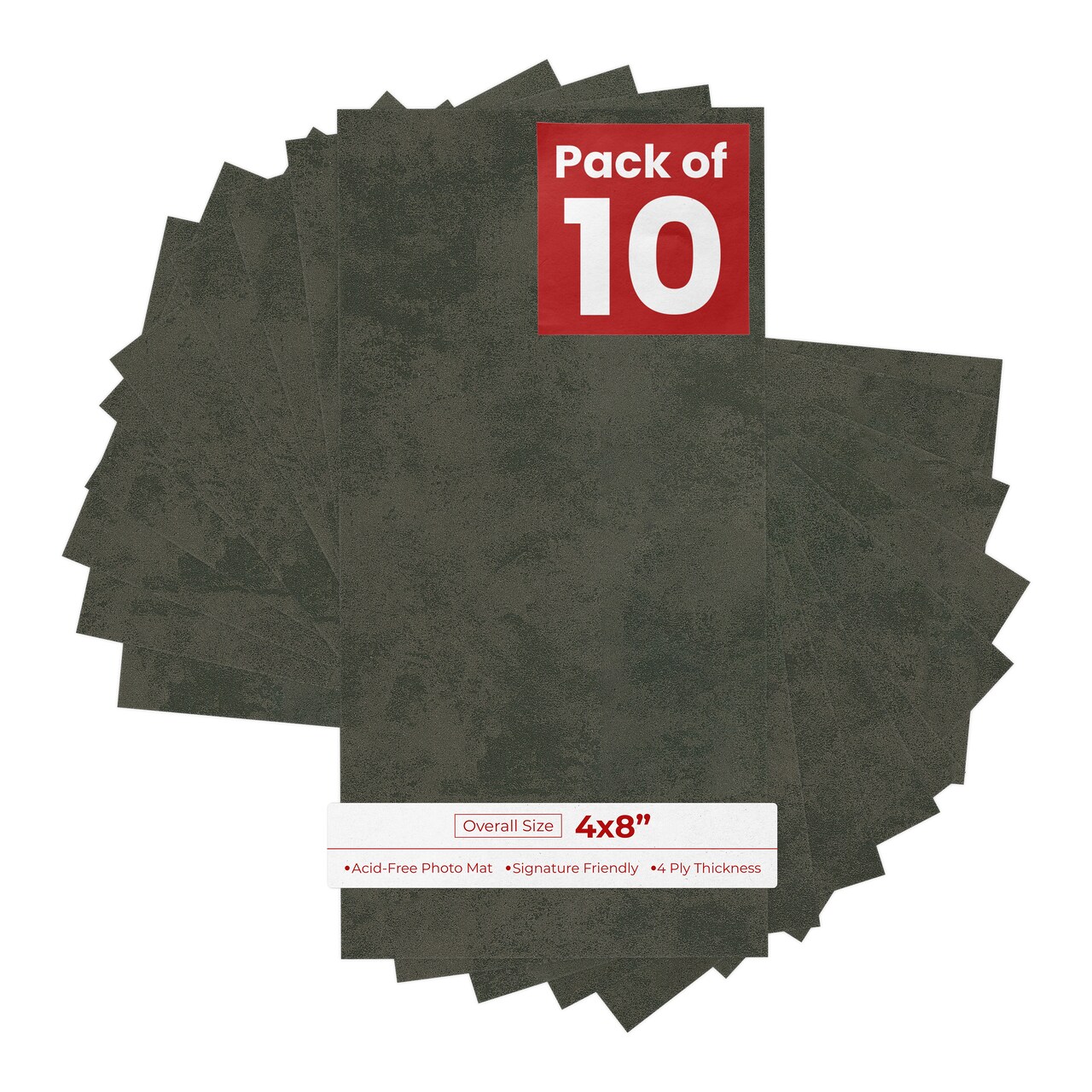 Earthen Gray 4x8 Inch Uncut Mat Board - Blank Sheets, No Opening